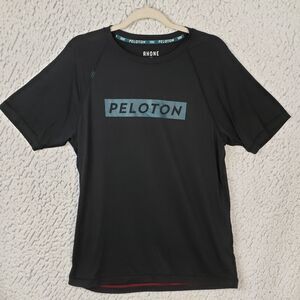 Rhone Peloton T-Shirt Mens M Black Athletic Cycling Workout Tech Shirt 38x27